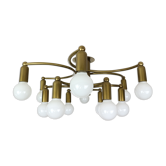 Vintage Modern Golden Color Ceiling Lamp, 1970s