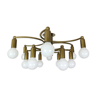 Vintage Modern Golden Color Ceiling Lamp, 1970s