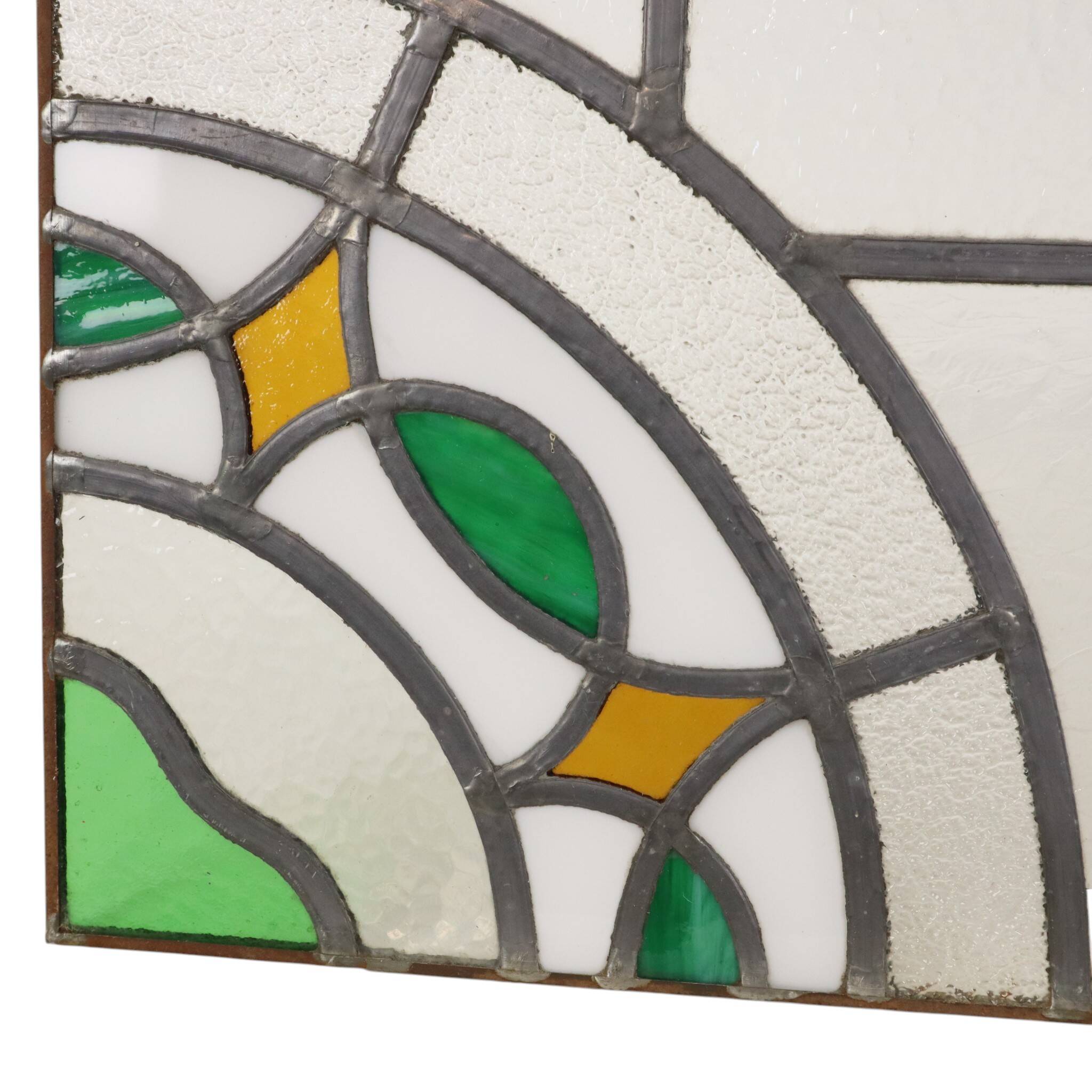 Colorful Art Deco Floral Stained Glass Window 51x42cm
