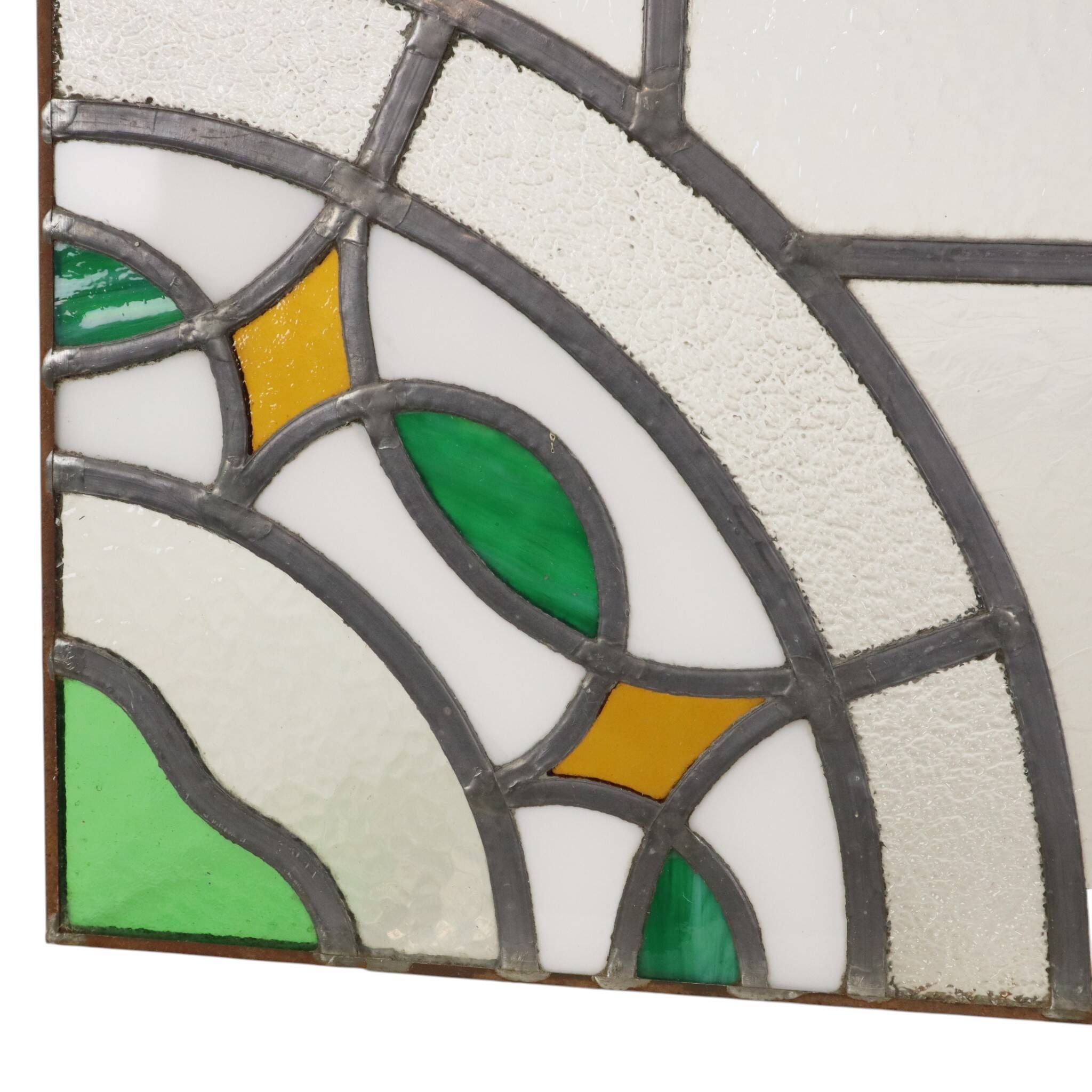 Colorful Art Deco Floral Stained Glass Window 51x42cm