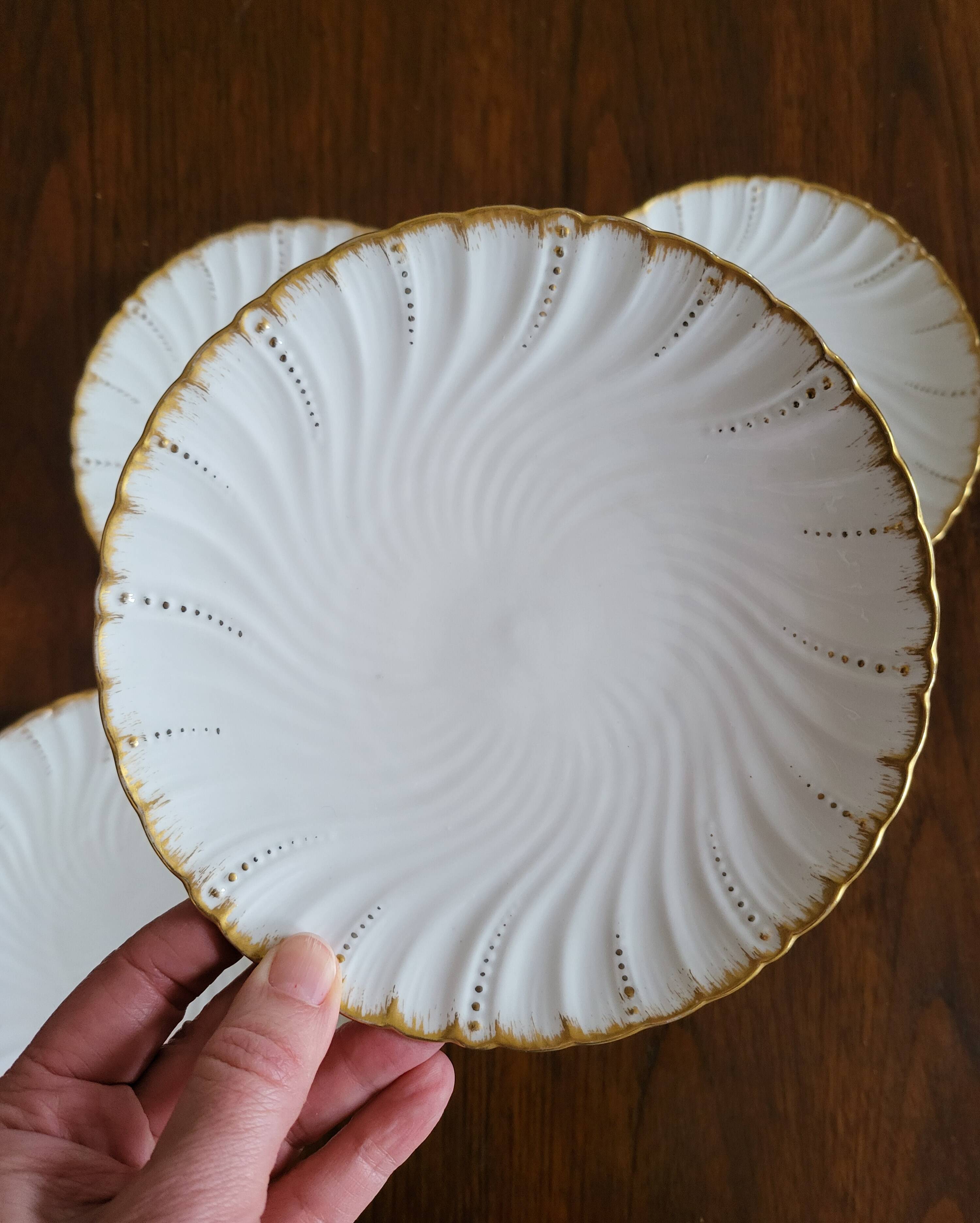 Lot de 4 Assiettes à pain ou à dessert en porcelaine Sarreguemines