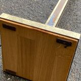 Square Art Deco vintage halogen floor lamp in gilded brass