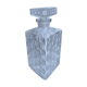 Glass whisky decanter and polished glass glass checkerboard effect 60s-70s