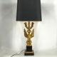 Empire style brass eagle table lamp by Lusterie Deknudt, 1970s