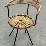 Vintage rattan chair Rohe Noordwolde Netherlands 1960s design