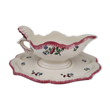 Gravy boat on frame Gien France Lorraine model