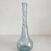 Vase soliflore en verre soufflé bullé torsadé Biot vintage
