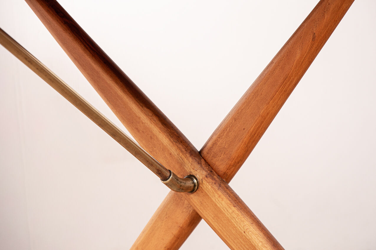 Danish dining table in teak, beech, and brass, model AT 303 Hans Wegner.