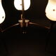 Lustre doré en verre, 3 feux et à décor d'étoiles