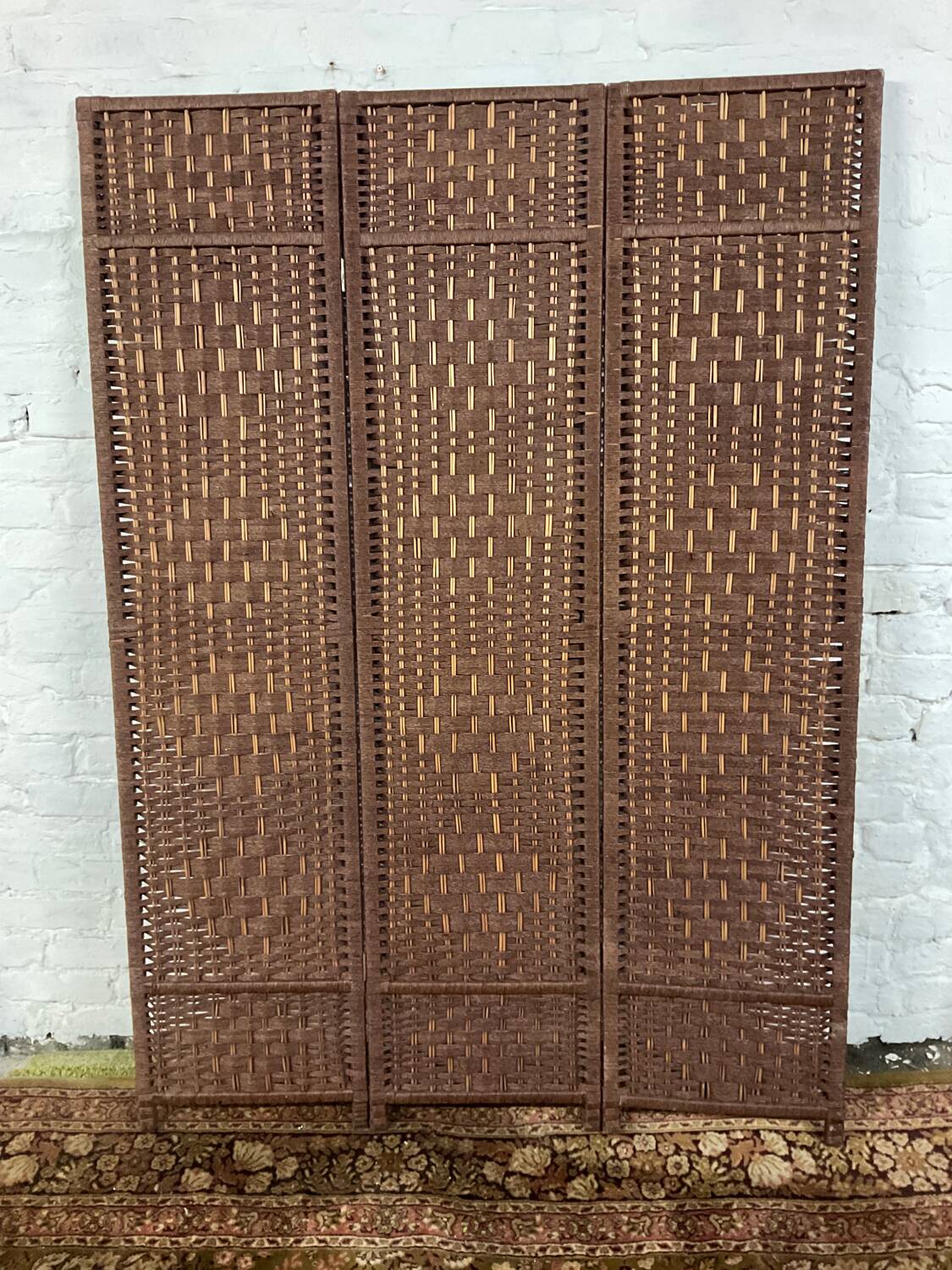 3-section rattan and wicker screen