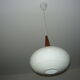 Teak and opaline suspension by Louis Kalff for Philips 60 years