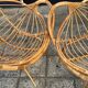 Chaises italiennes modernes en rotin et métal du milieu du siècle