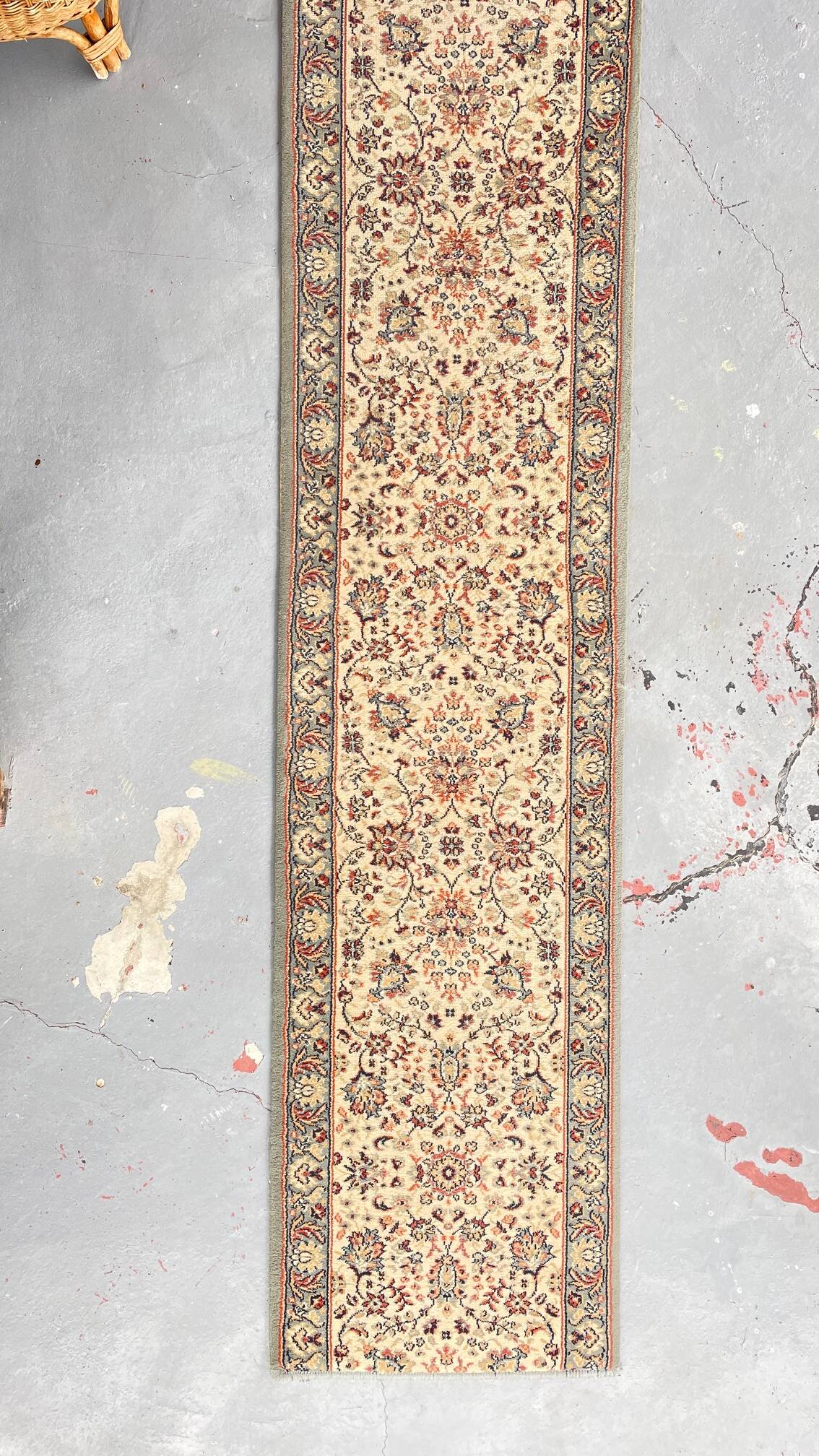 Vintage Beige Grey-Blue Runner Rug