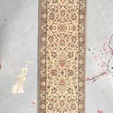 Vintage Beige Grey-Blue Runner Rug