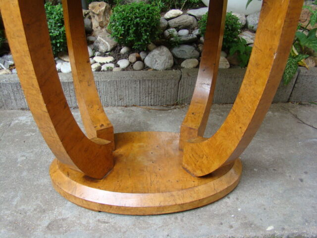Oval coffee table Art Deco Walnut Burr