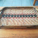 Rattan and bamboo 60s plateau