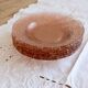 6 vintage pink moulded glass dessert plates