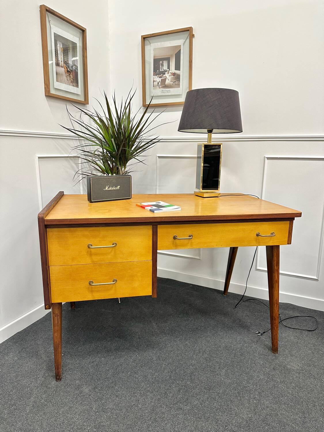 Vintage compass feet desk