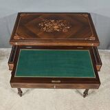 Table à système en marqueterie, style louis xvi – 2ème moitié xixe