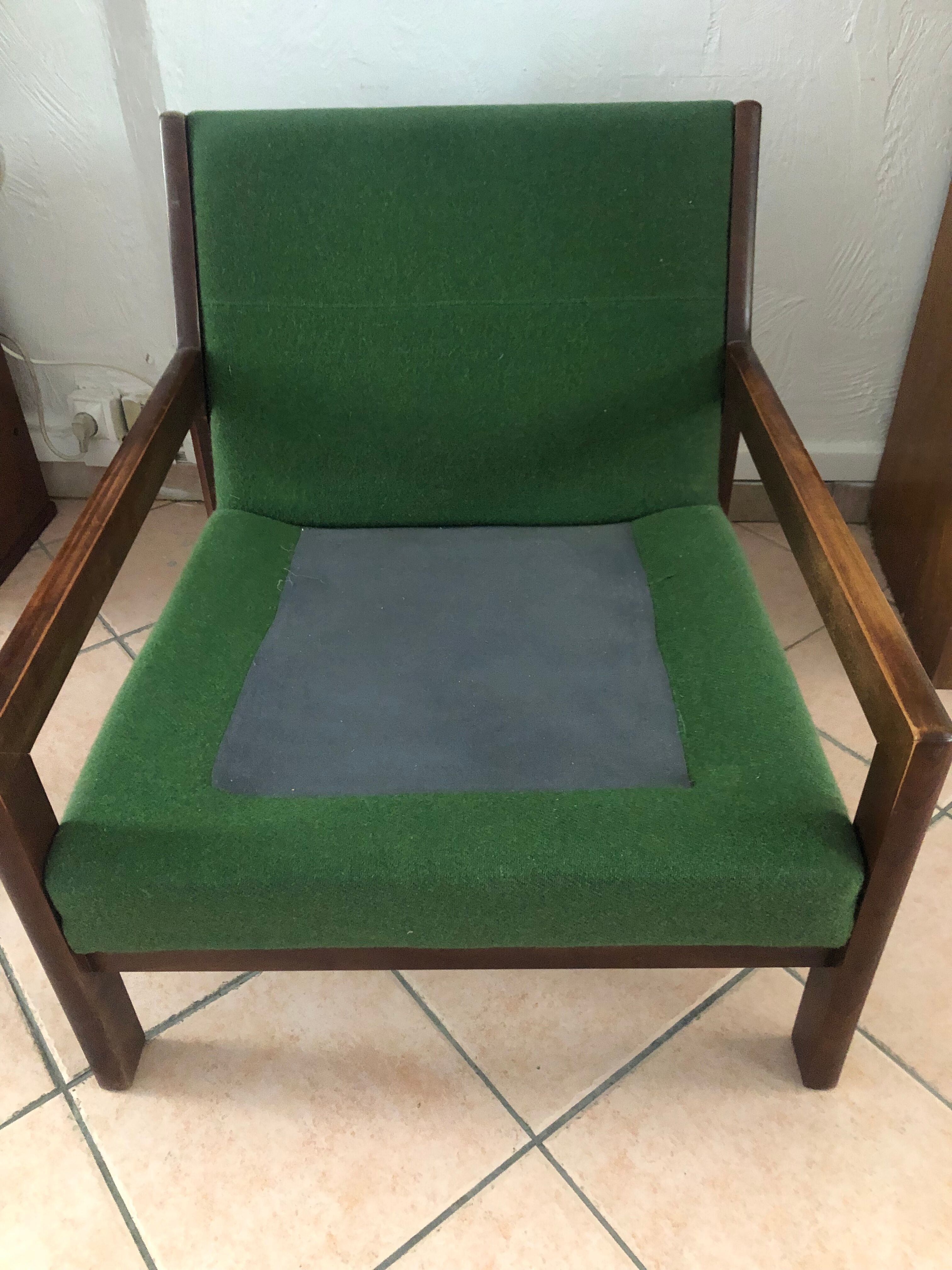 Vintage green Scandinavian armchair from the 60s