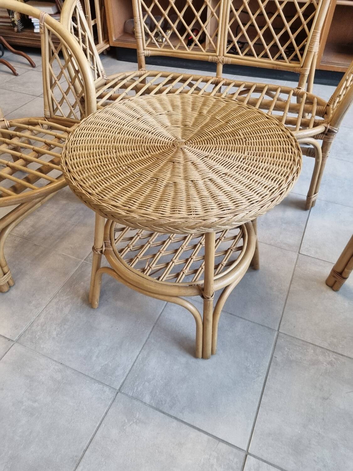 Vintage bamboo rattan garden furniture