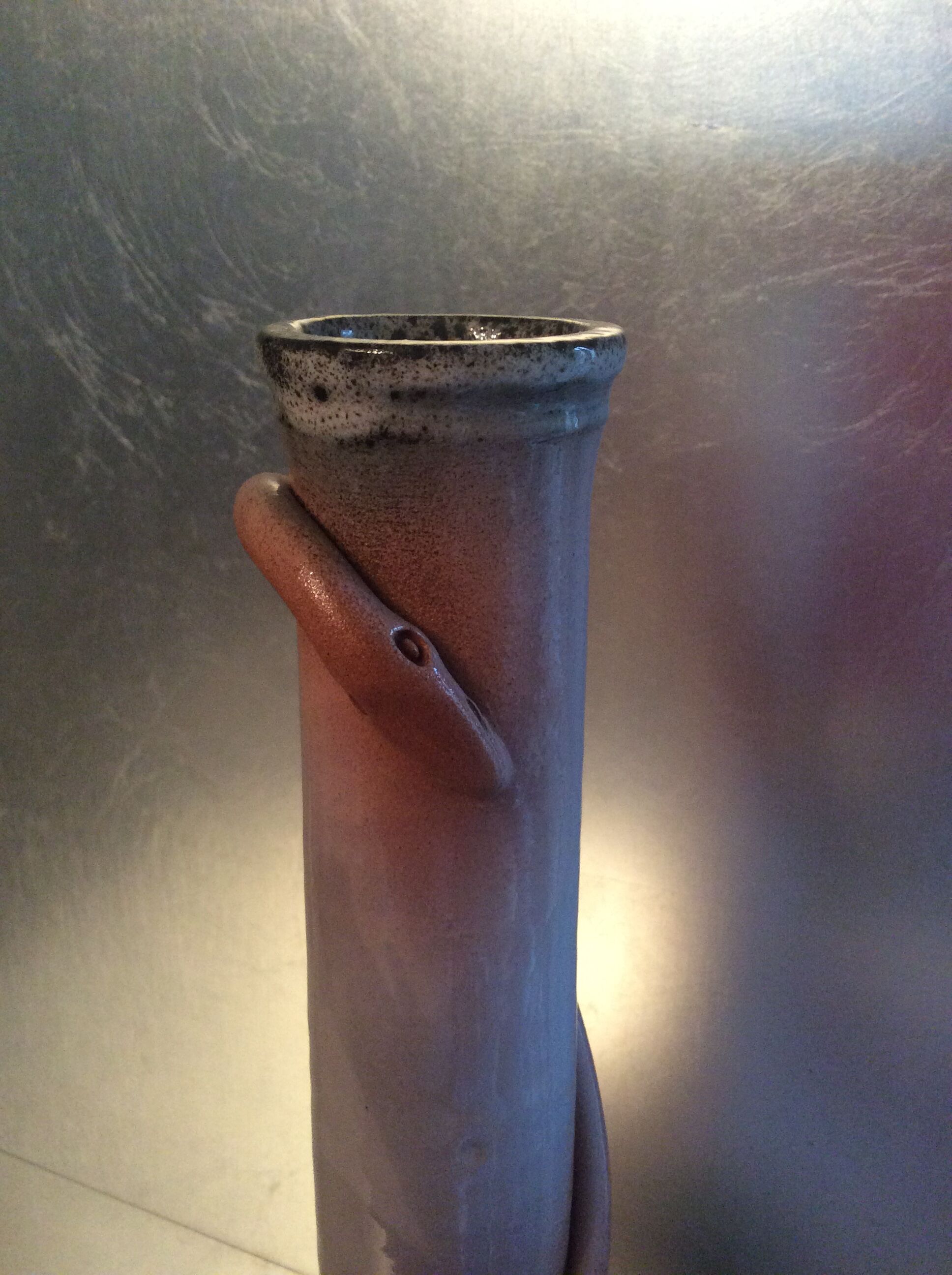 Vintage terracotta vase glazed from the 70s
