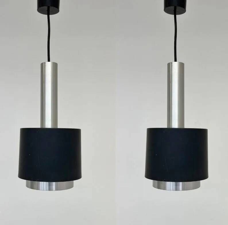 Pair of Midcentury Pendants Doria Leuchten, Germany, 1970s