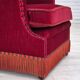 Chaise longue danoise des années 1970, état d'origine, tissu velours rouge cerise.