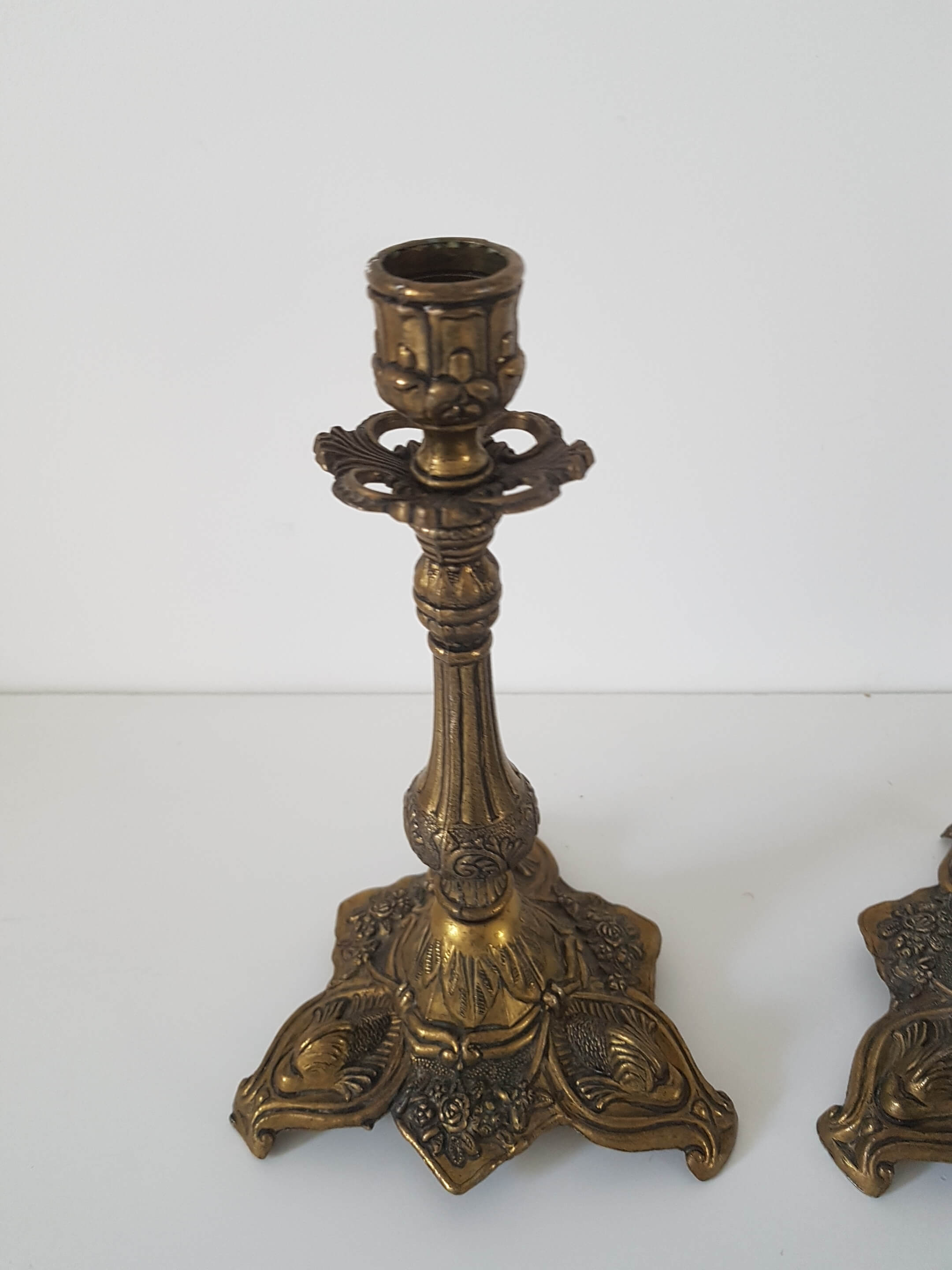 Pair of brass candlesticks