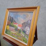 Tableau huile sur carton "Printemps à la Vierge Noire" signée Louis Combalot