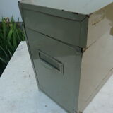 large metal office filing box with handles