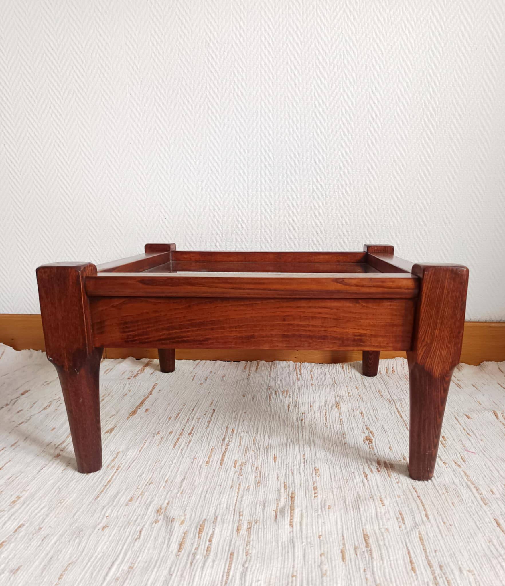 Scandinavian coffee table in wood and glass
