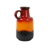 Fat Lava West Germany Vase Earthenware Scheurich Orange Red Black 408-40