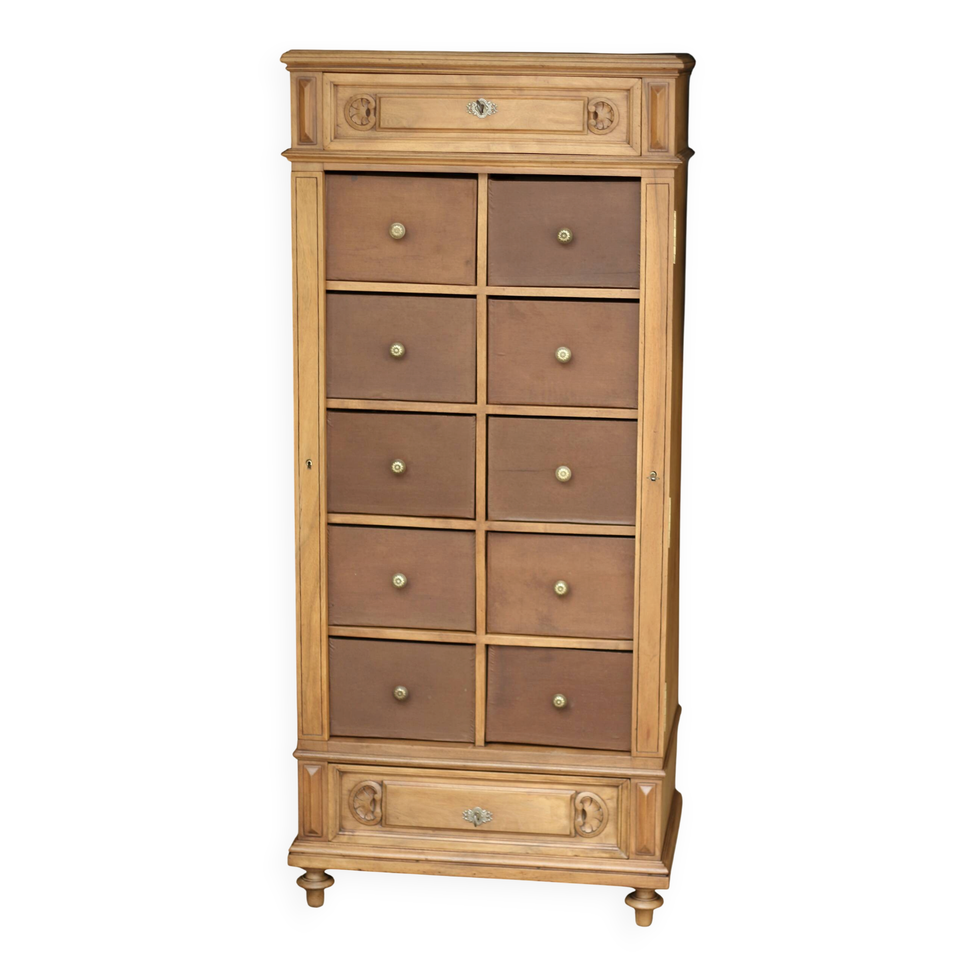 Magnificent notary's cabinet in walnut (late 19th century).