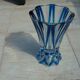 Large blue crystal vase