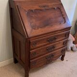 Solid oak sloping secretary