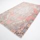Tapis rustique vintage rouge pâle et beige 4x7, 129x217 cm