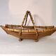Vintage bamboo rattan wicker basket 1960s country chic