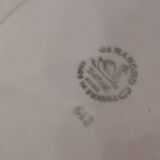 Old round dish on shower stand in art deco earthenware from the 1930s