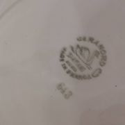 Old round dish on shower stand in art deco earthenware from the 1930s