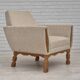1970s, Danish lounge chair, furniture wool, oak wood, original condition.