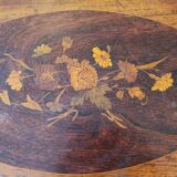 Louis xv louis xvi transitional style pedestal table in walnut marquetry