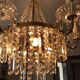 Old hot air balloon chandelier with crystal and bronze grapevines 9 fires
