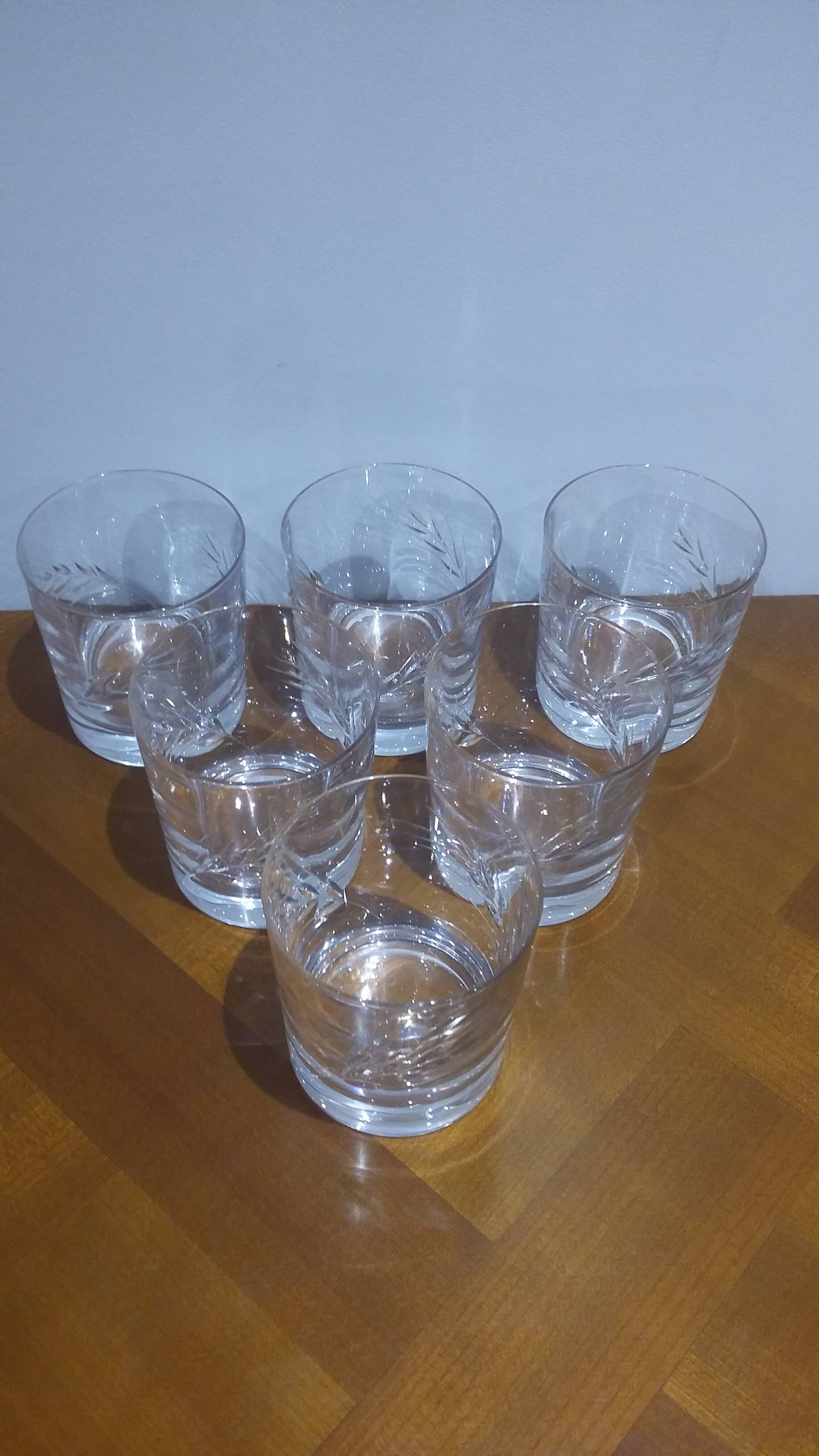 Très Joli Série De 6 Verre A Whisky Epi Fleury En Cristal D'arques