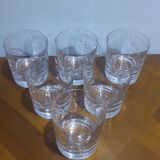 Très Joli Série De 6 Verre A Whisky Epi Fleury En Cristal D'arques