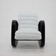 Fauteuil en cuir blanc, Miroslav Navratil, 1930s