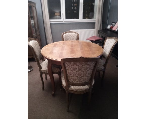 Louis XV style table and 4 chairs