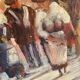 Oil on wood under glass; Italy 1960s