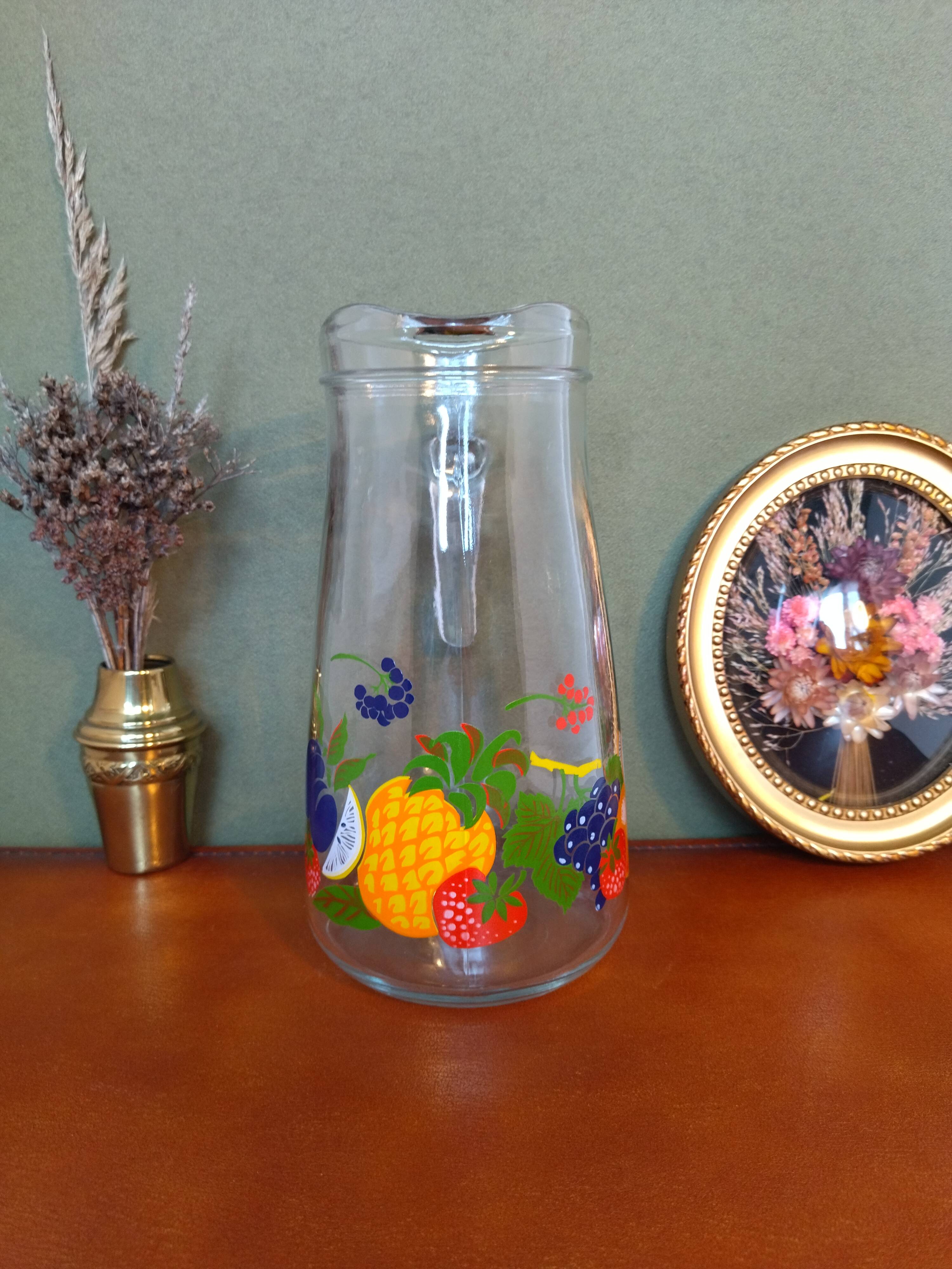 Pichet carafe à oreangeade Tutti frutti vintage