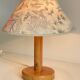 Solid pine lamp vintage garden flowers